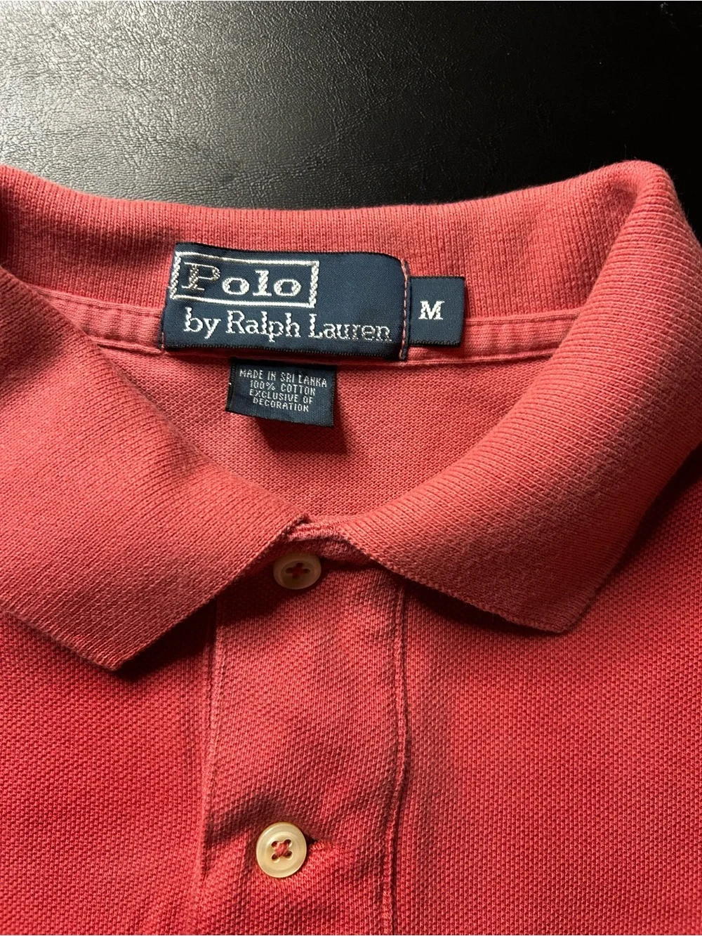 Ralph Lauren Polo Shirt in Coral Pink with Navy Pony